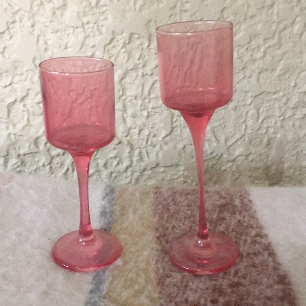 Red candle holders
